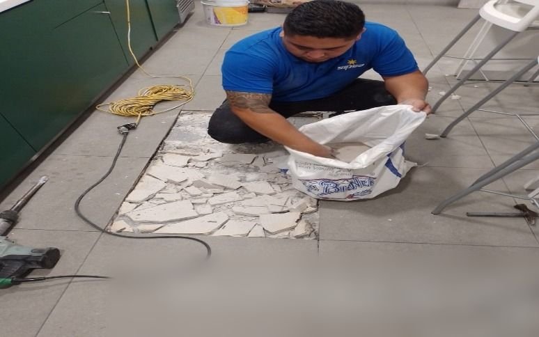 Cambio de losetas – trabajo realizado por SIPSA