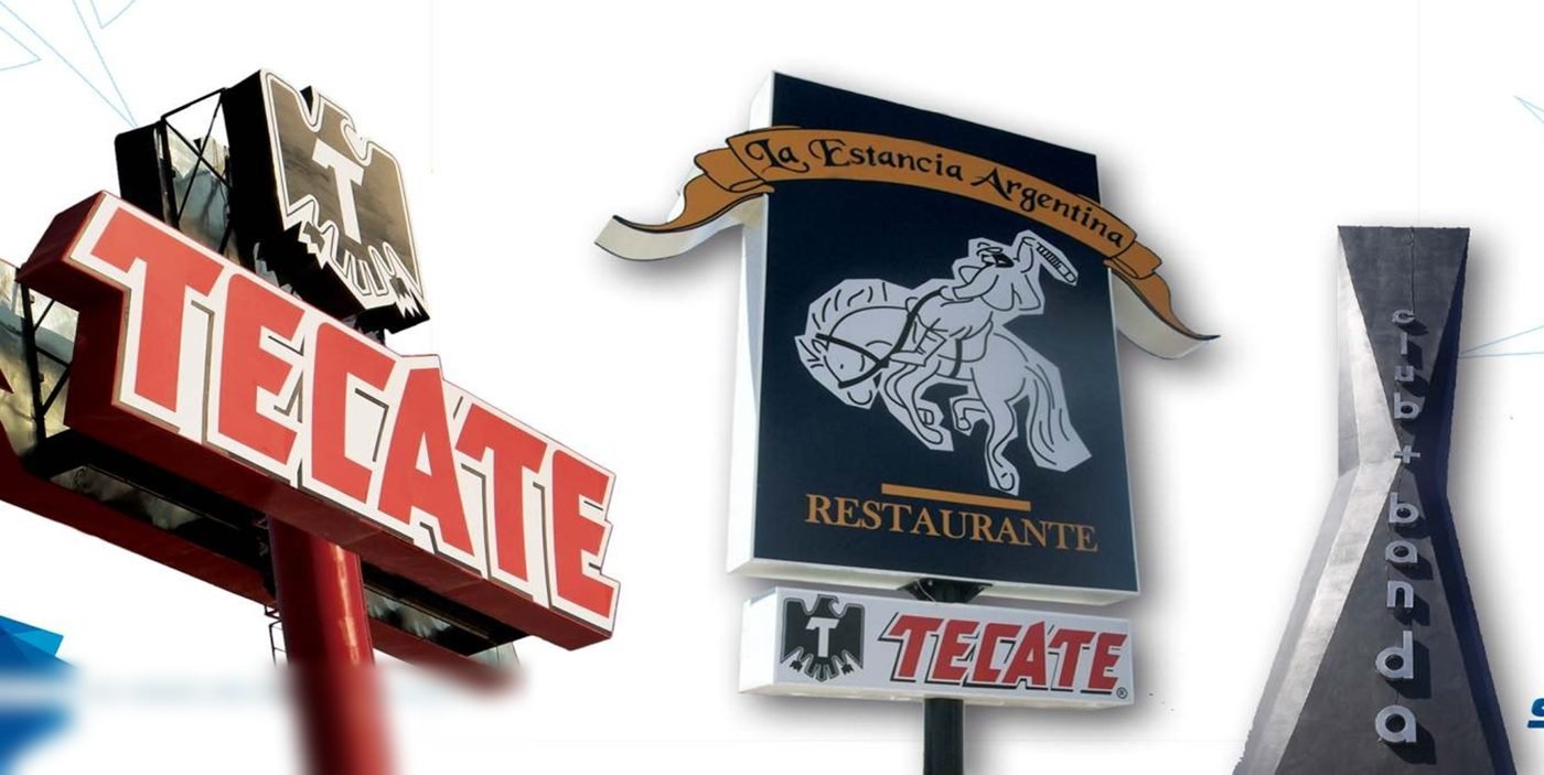 Anuncios espectaculares fabricados por SIPSA para Tecate y La Estancia Argentina